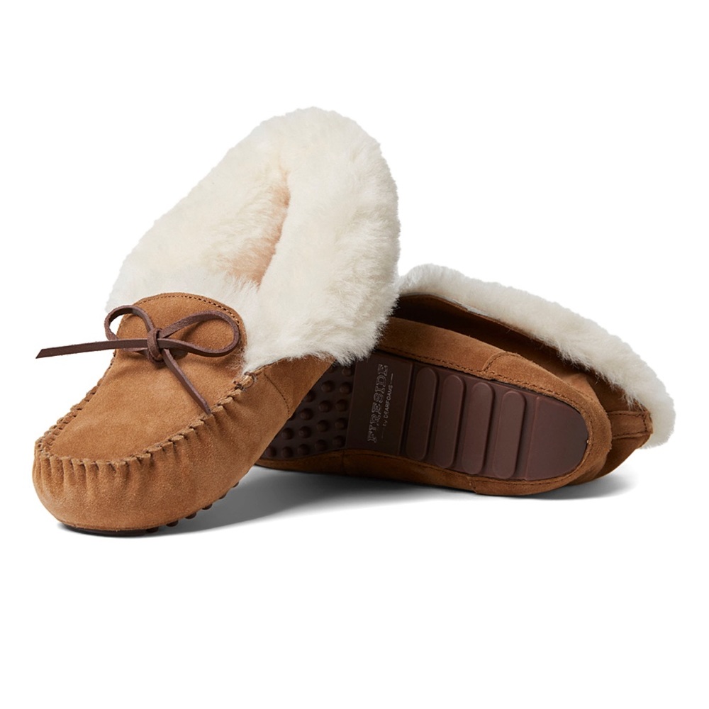 Fireside‎ by Dearfoams Fold-over Moccasin Slippers Chestnut size 10